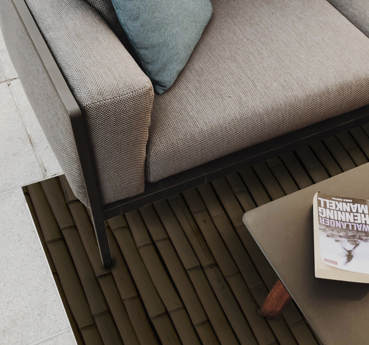 Karanlık bambu taklit modern vinil halı - TenStickers