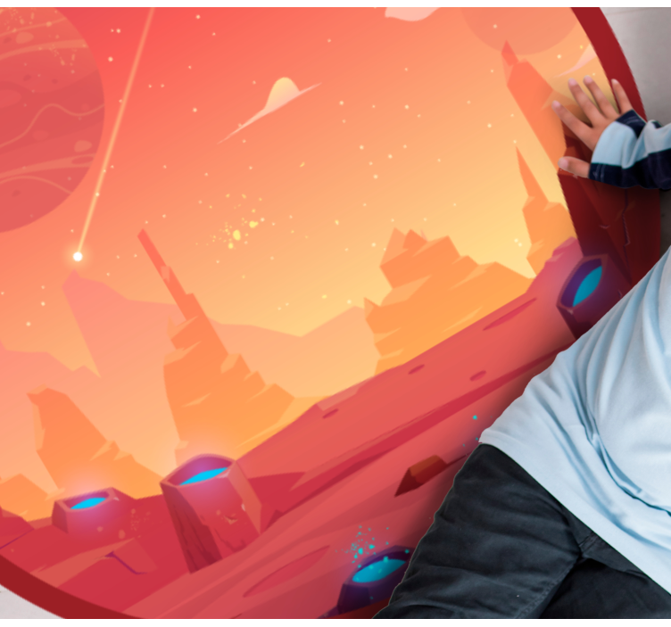 Kozmik çöl sahnesi yıldızlar pvc halı - TenStickers