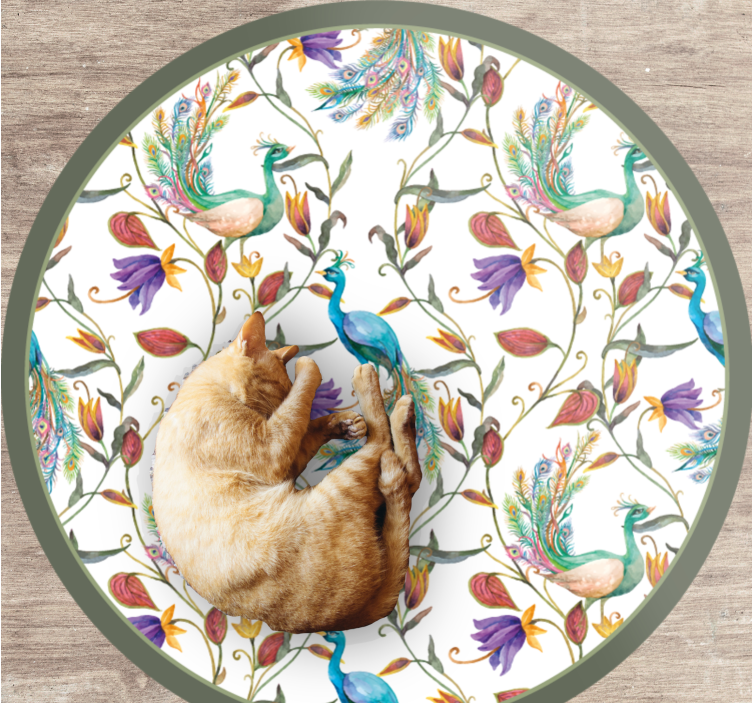 Küçük kuşlar çiçek halı ile bahçe çiçekleri - TenStickers