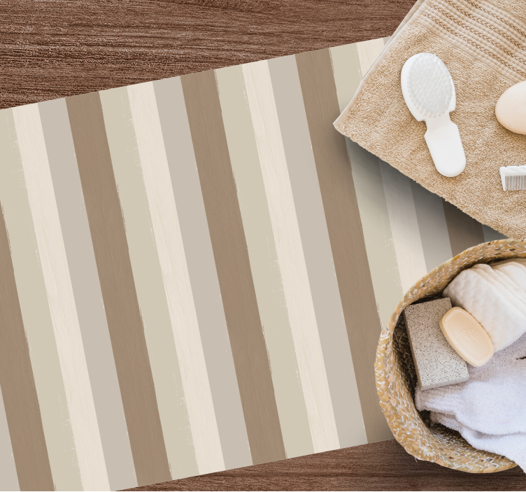 Kum rengi çizgili halı - TenStickers