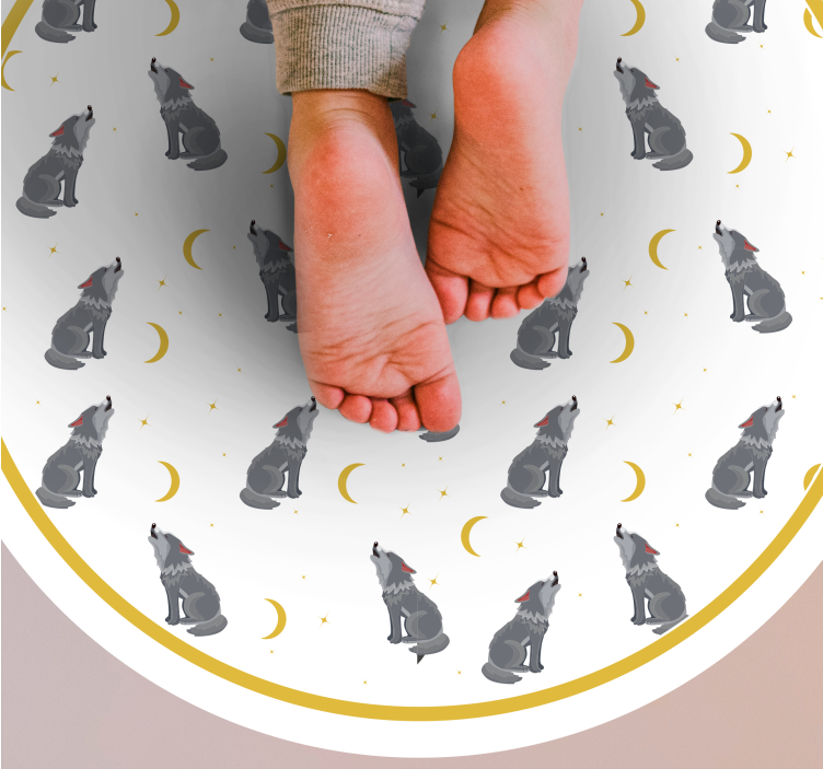 Kurt ay deseni hayvan baskı pvc halı - TenStickers