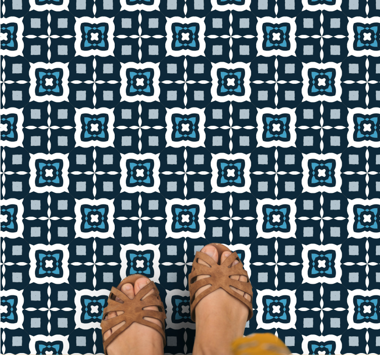 Lacivert renk desen mozaic pvc halı - TenStickers