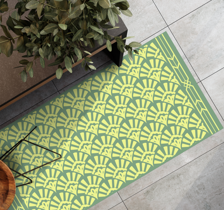 Limon rengi 70'lerin desen eski halı - TenStickers