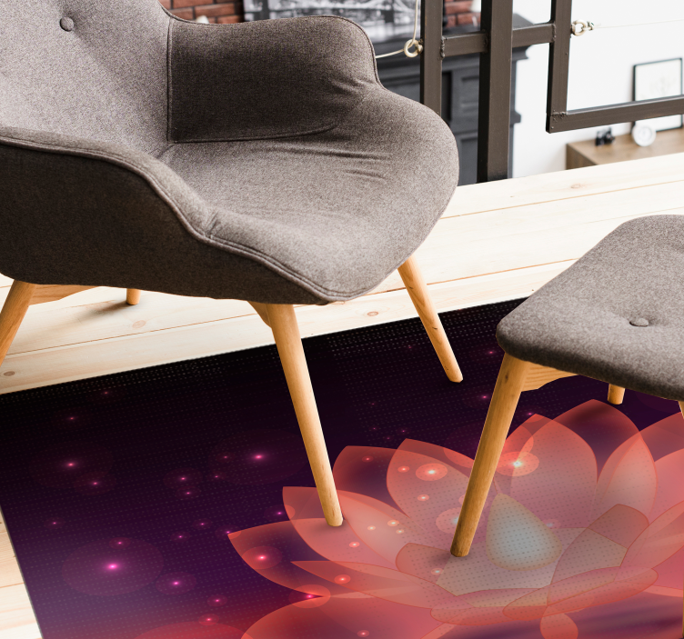 Lotus ışıltılı çiçek vinil halı - TenStickers