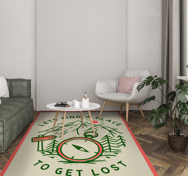 Macera pusulasını keşfet cümleleri ile pvc halı - TenStickers