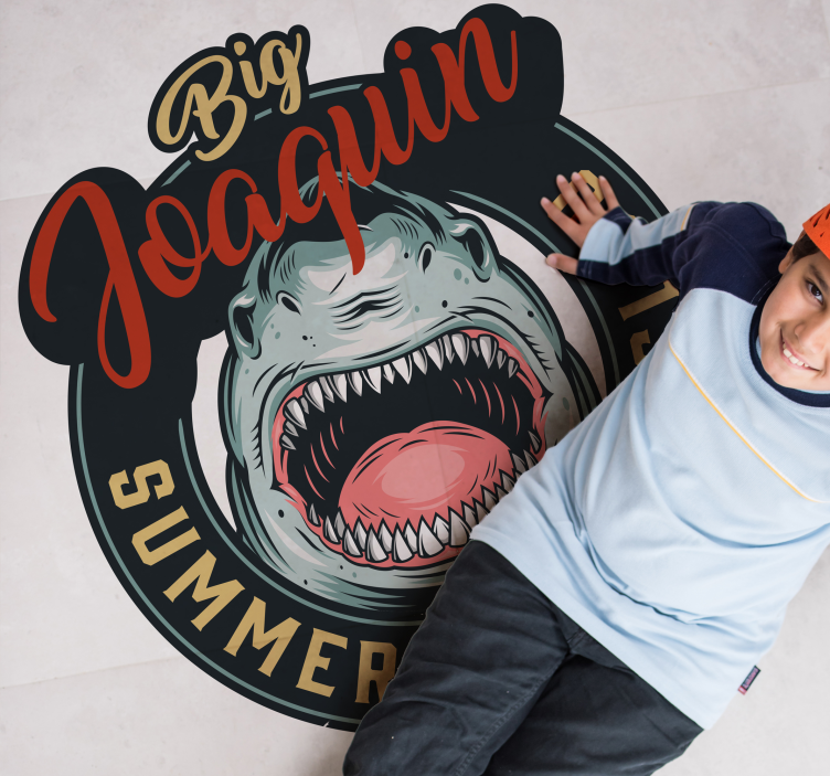 Bağbozumu büyük köpekbalığı logosu hayvan kilim - TenStickers