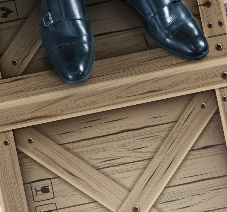 Malzeme efekti - ahşap kasa efektli vinil halı - TenStickers