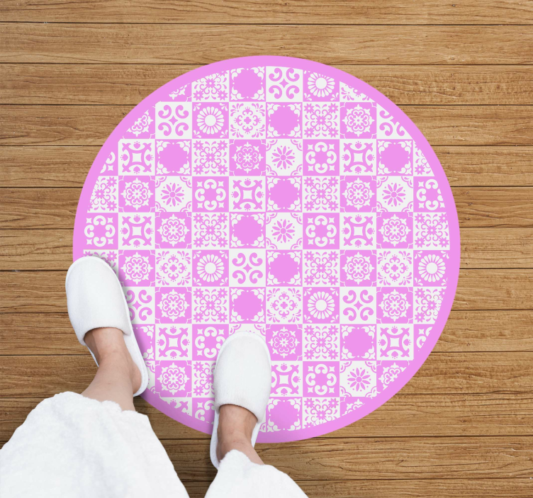 Mandaladan ilham alan daire mandala pvc halı - TenStickers