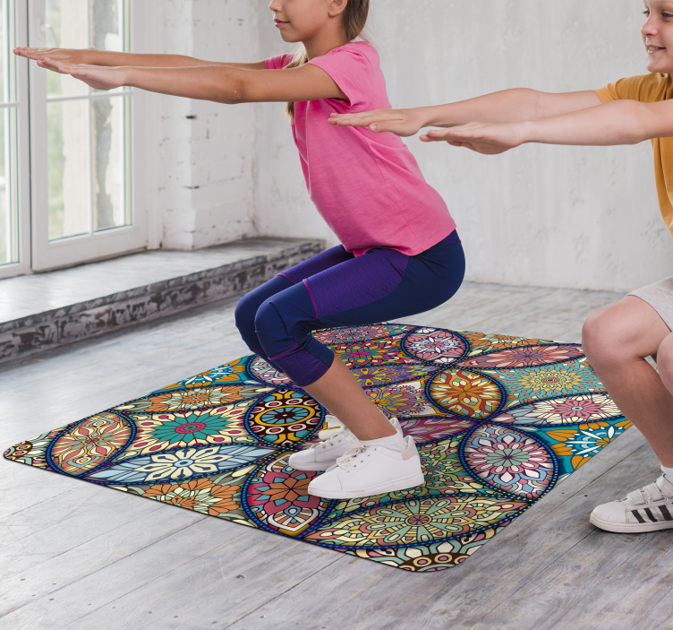 Mandalalar tam renkli vinil halı - TenStickers