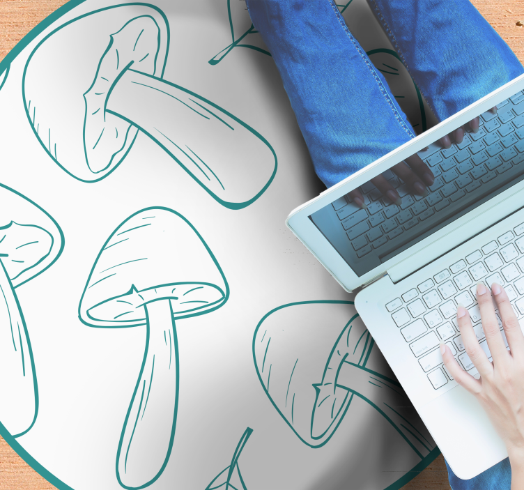 Mantar yaprağı motifi doğa pvc halı - TenStickers