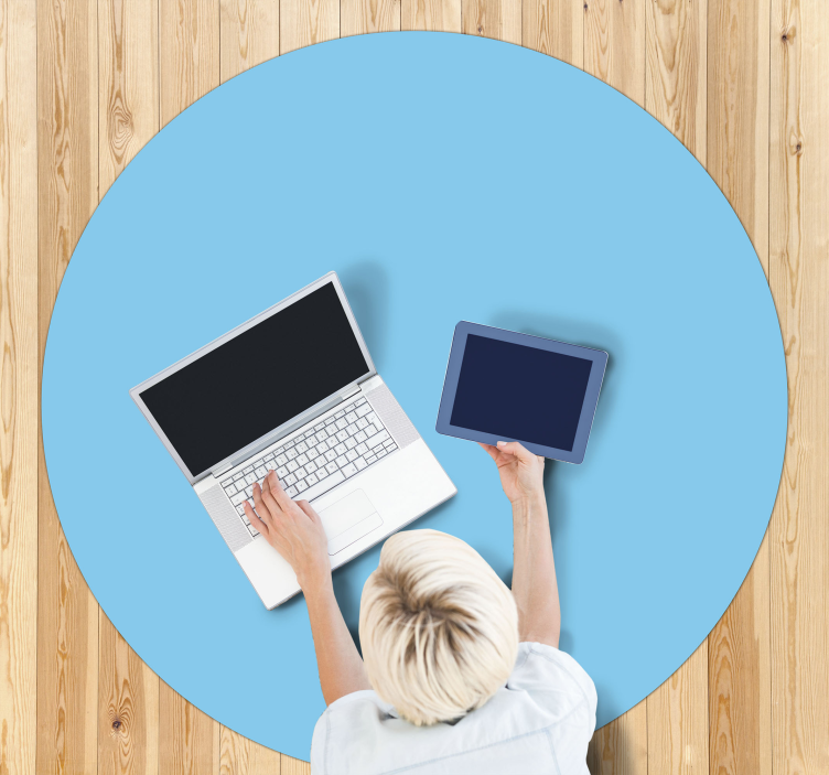 Mavi arka plan modern vinil halı - TenStickers