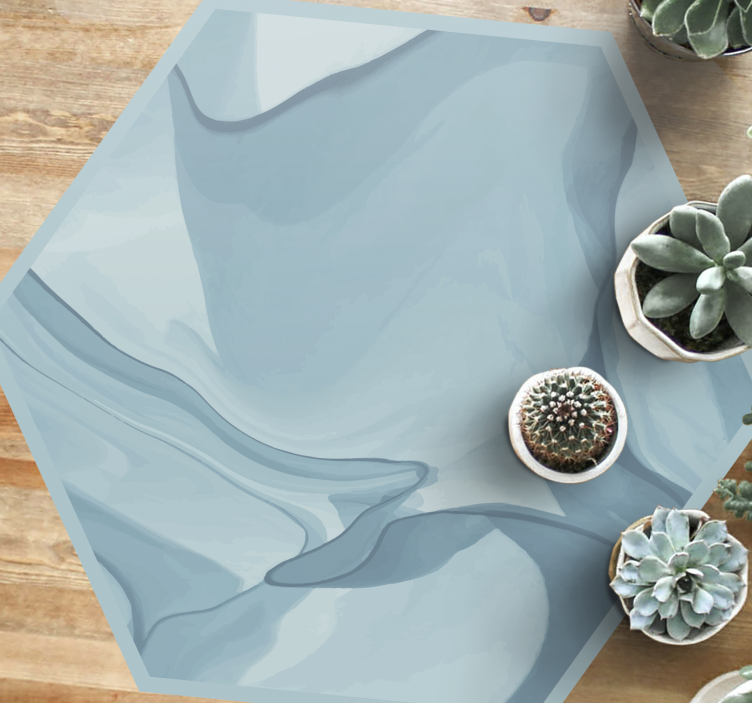 Mavi mermer altıgen şekli modern halı - TenStickers