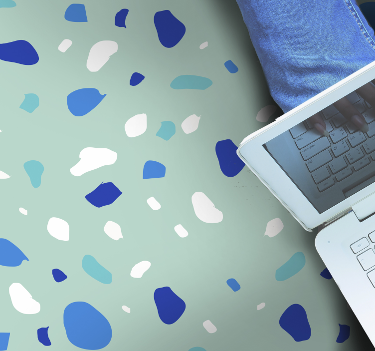 Mavi tonları mozaik doku halı - TenStickers