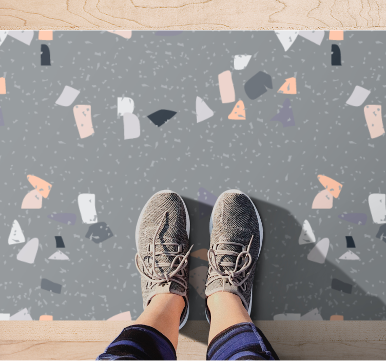 Mermer terrazzo efektli mozaik yer karoları - TenStickers