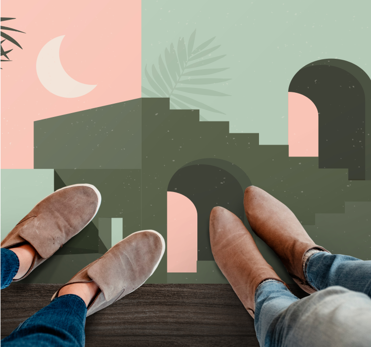 Minimalist soyut manzara minimalist pvc halı - TenStickers