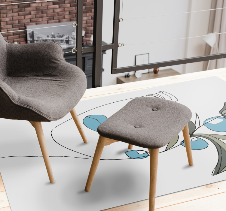 Minimalist yüz çizimi yatak odası halısı - TenStickers