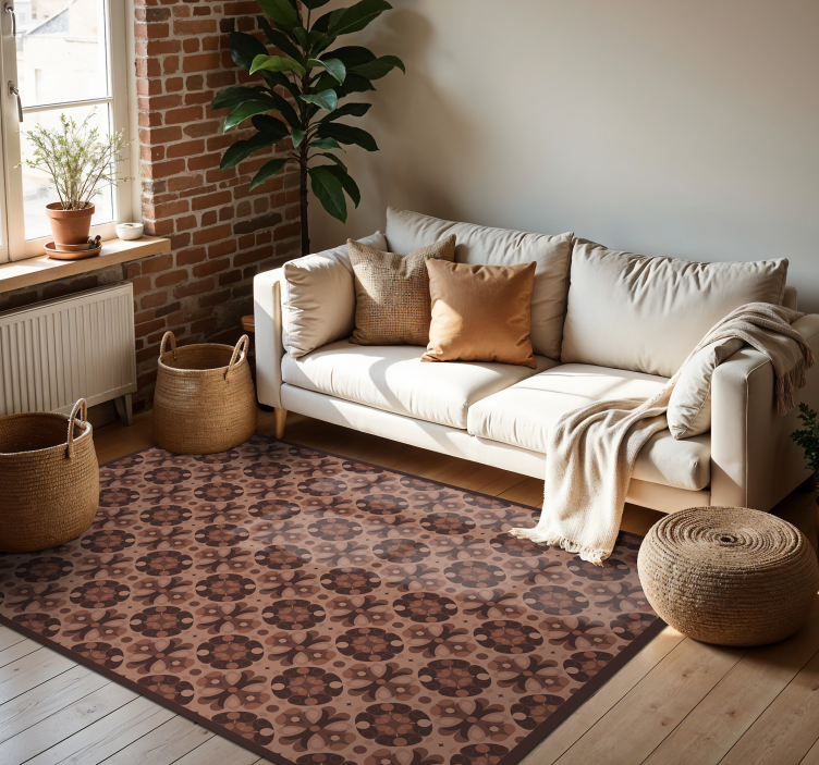 mocha mousse fayans efekti pvc halı - TenStickers