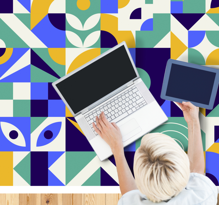 Modern renkli desen modern halı - TenStickers