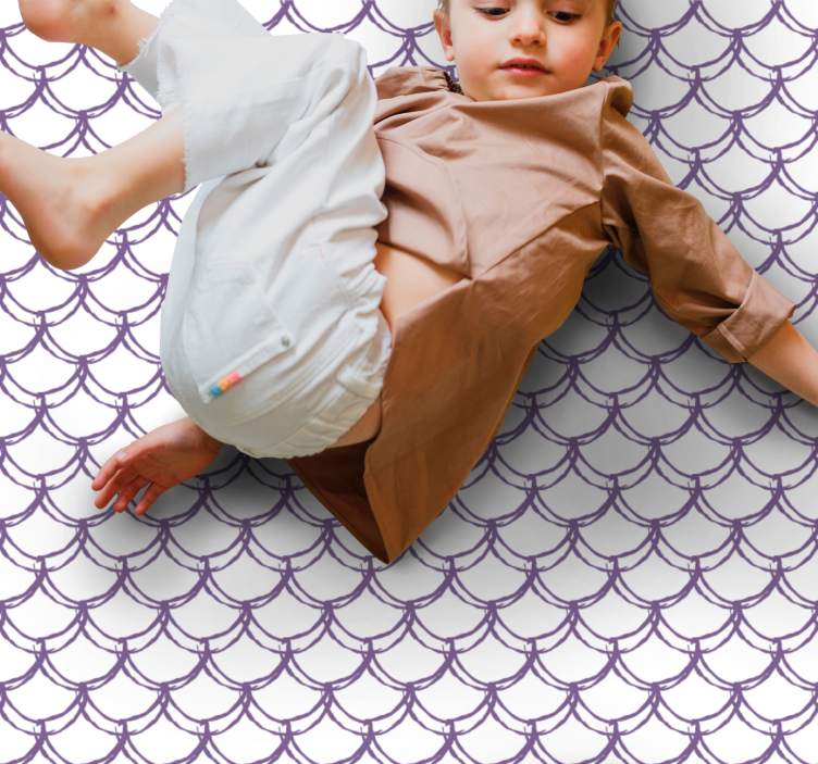 Mor taraklı desen oyunlar pvc halı - TenStickers