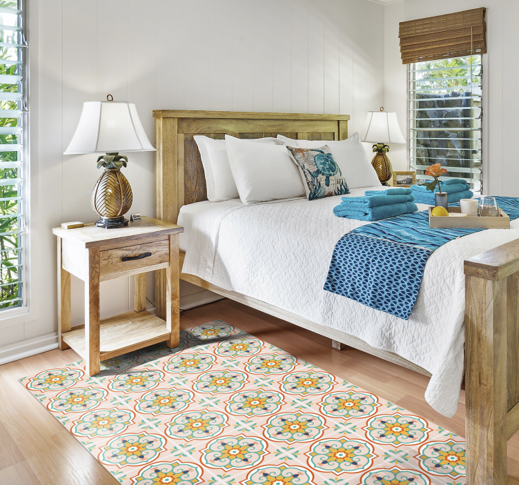 Mozaik desenli motif fayans efekti pvc halı - TenStickers