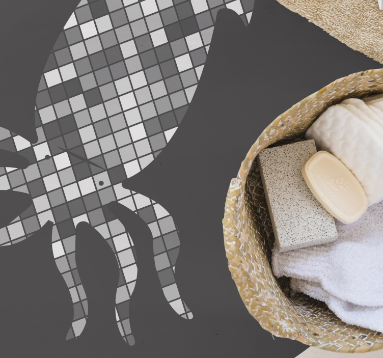 Mozaik kalamar silueti fayans efekti pvc halı - TenStickers