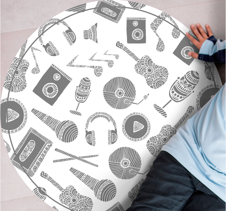 Müzik aleti desenleri pvc halı - TenStickers