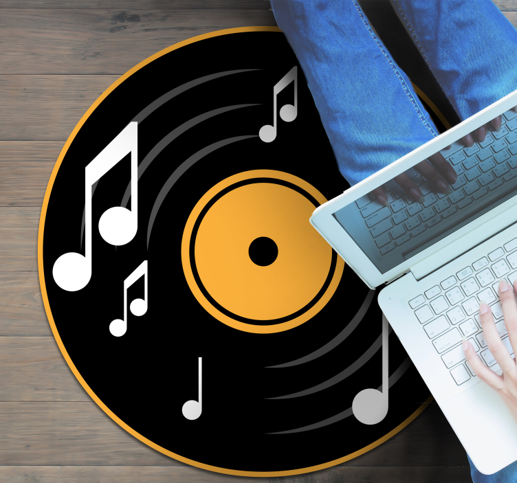 Müzik notaları genç vinil halı - TenStickers