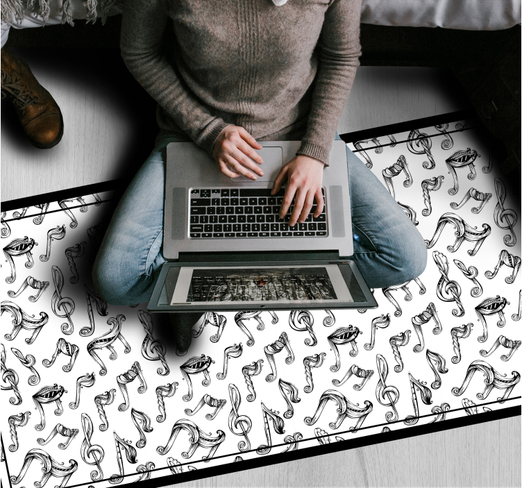 Müzik notası tasarımı gençler pvc halı - TenStickers