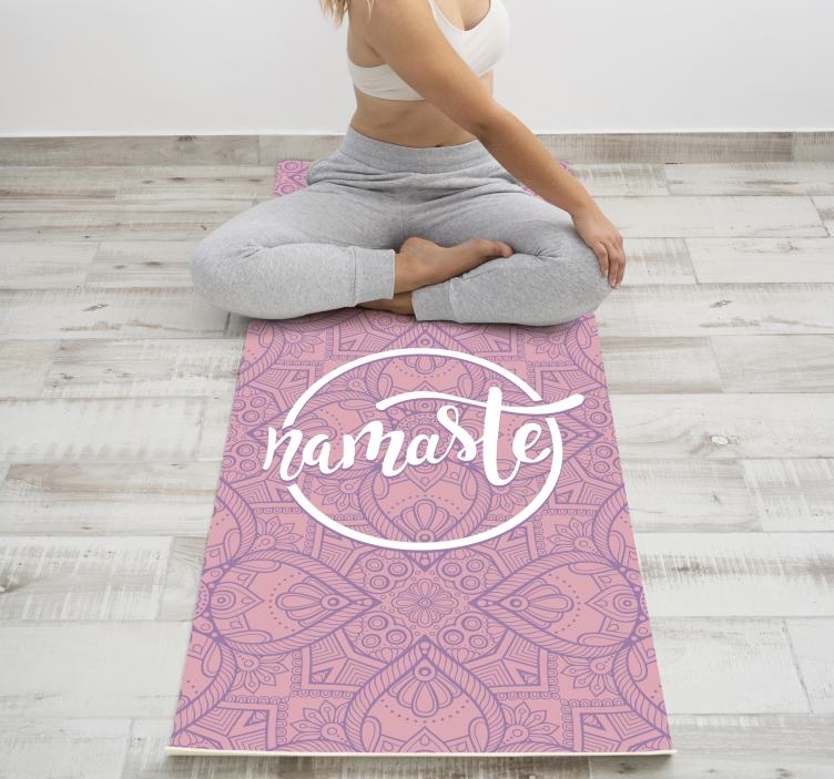 Namaste yoga cümleleri ile pvc halı - TenStickers