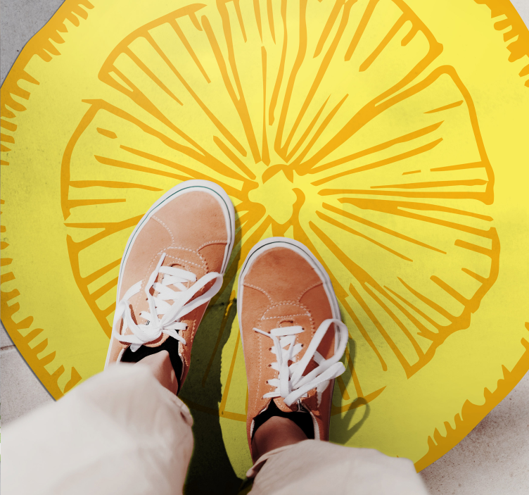 Sarı narenciye dilimi mutfak pvc halı - TenStickers