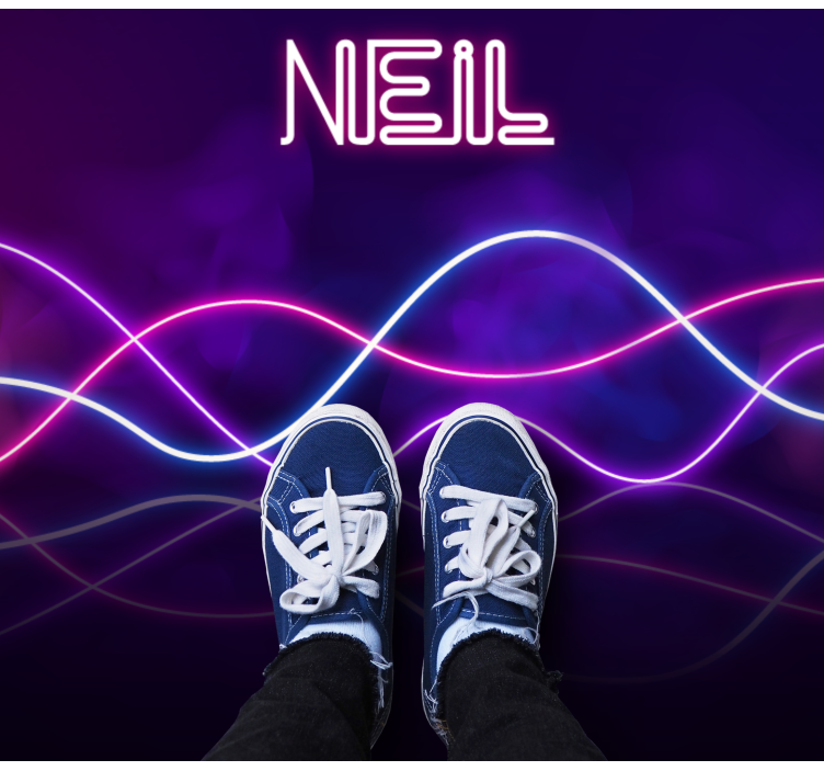 Neon ışık gösterisi isimlerle pvc halı - TenStickers