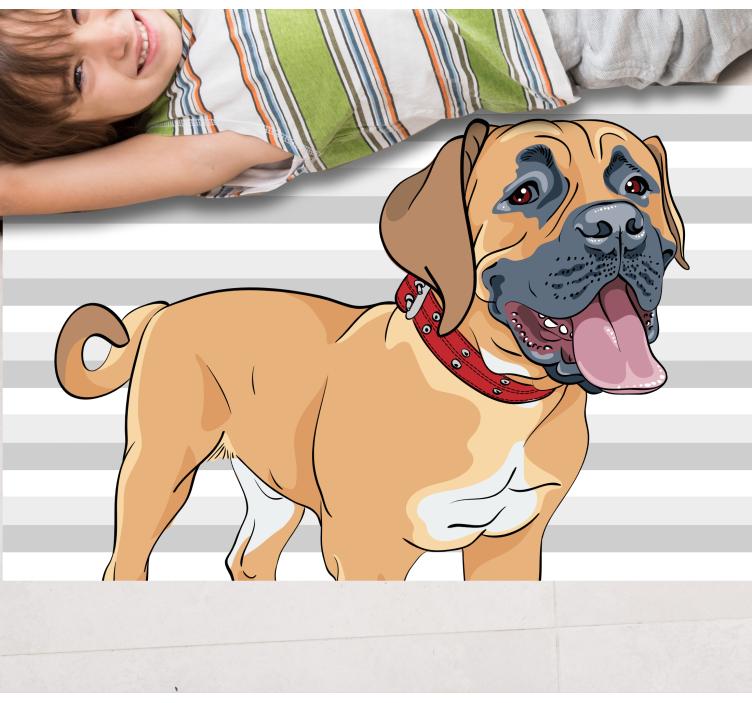 Nefes nefese kalan mastiff illüstrasyonu Hayvan pvc halı - TenStickers