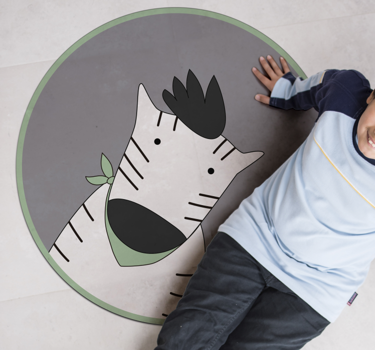 Neşeli zebra çocukta pvc halı - TenStickers