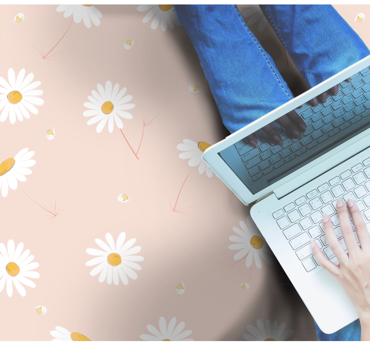 Nordic papatya çiçekleri çiçek halı - TenStickers