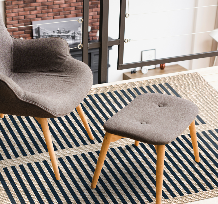 Ofset çizgili lacivert vinil halı - TenStickers