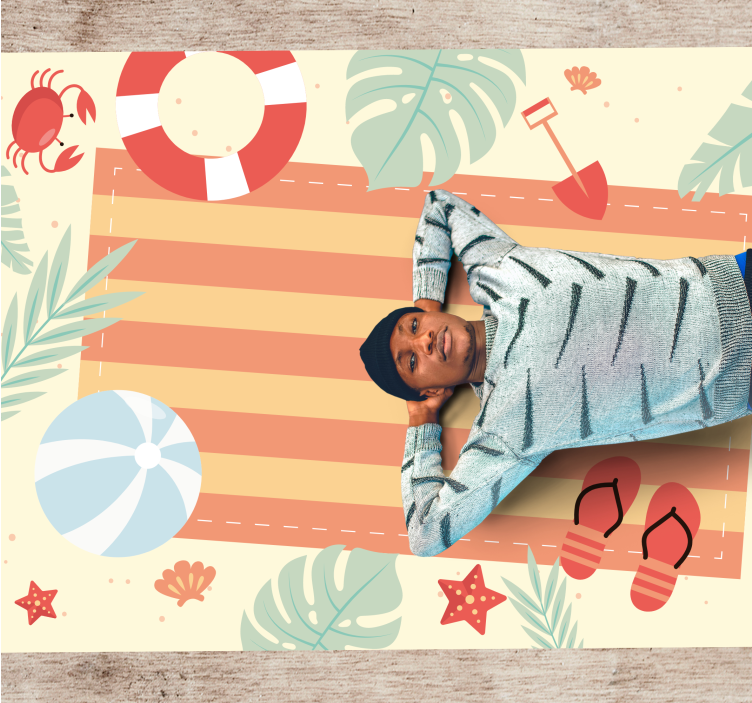 Organik düz yaz plaj tasarımı modern halı - TenStickers