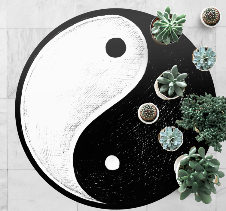 Orijinal yin yang dengesi modern halı - TenStickers