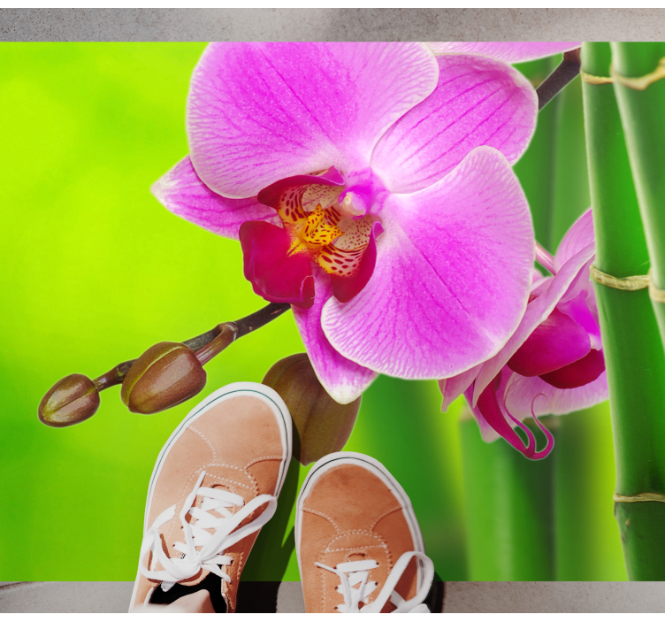 Orkide çiçeği keyfi çiçekler ve bitkiler pvc halı - TenStickers