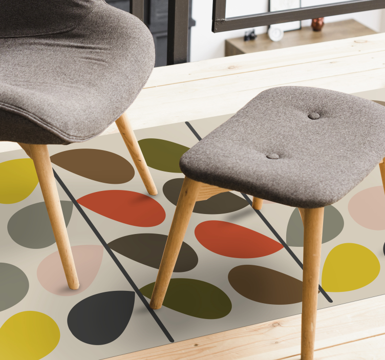 Orla kiely desenli modern halı - TenStickers