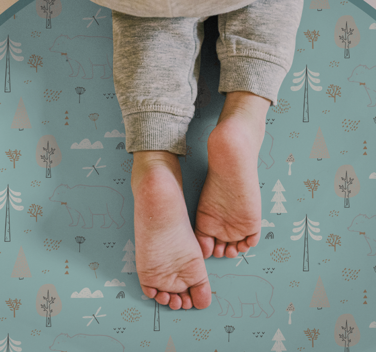 Orman hayvanı sahnesi bebek pvc halı - TenStickers