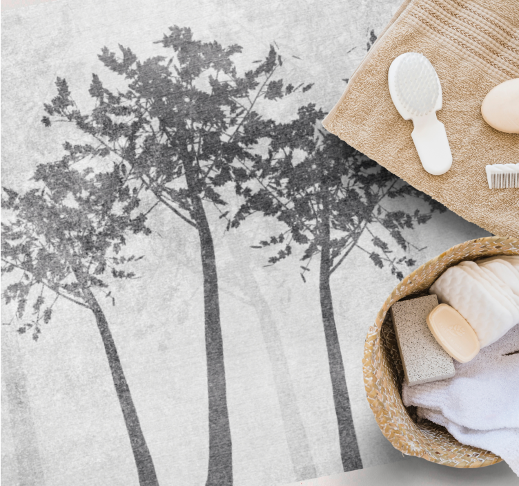 Orman silueti doğa pvc halı - TenStickers