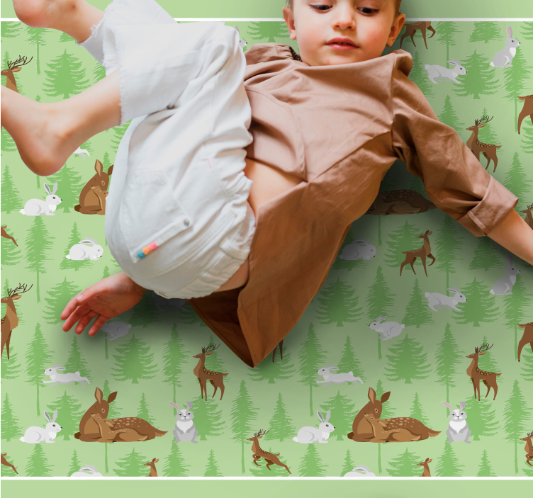 Yeşil orman yaratıkları Hayvan pvc halı - TenStickers