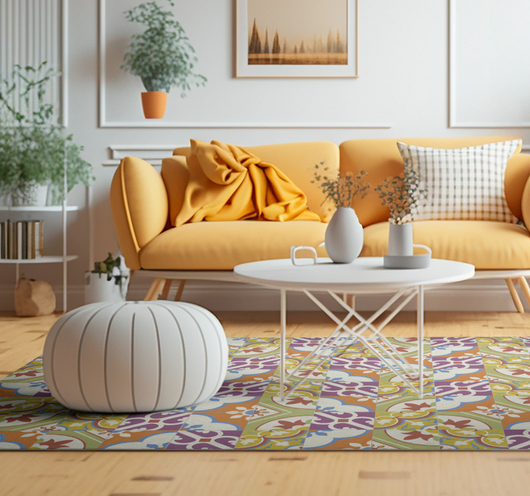 Ornamental Desen Kaplamaları vintage pvc halı - TenStickers