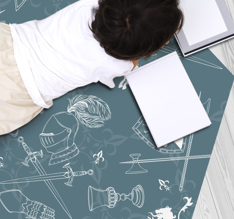 Ortaçağ şövalyeliği oyunlar pvc halı - TenStickers