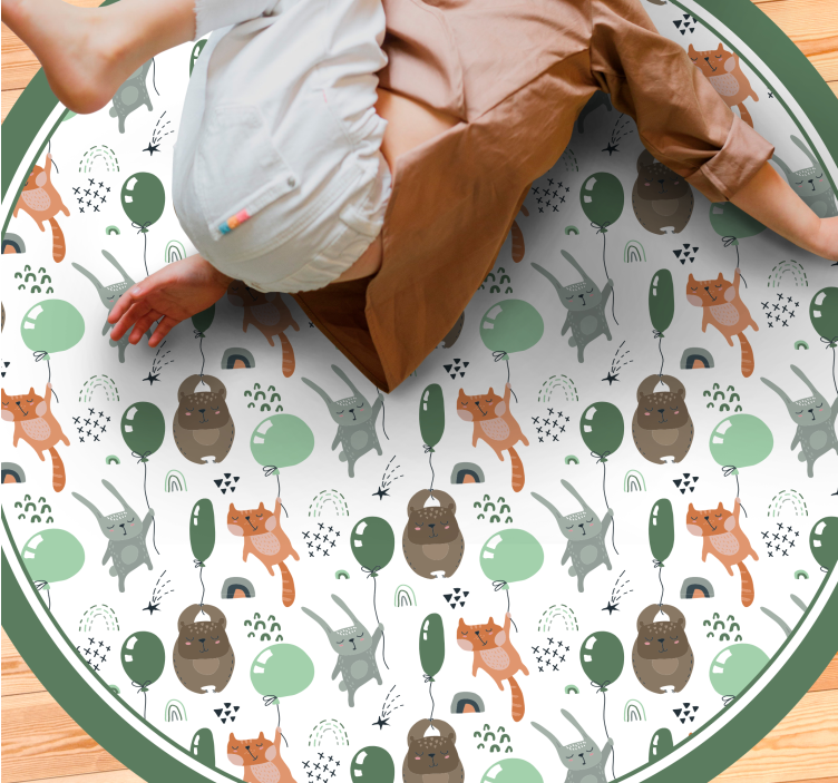 Oyuncu hayvan balonları çocukta pvc halı - TenStickers