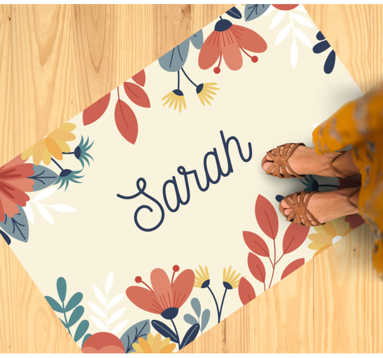 özel çiçek ismi isimlerle pvc halı - TenStickers