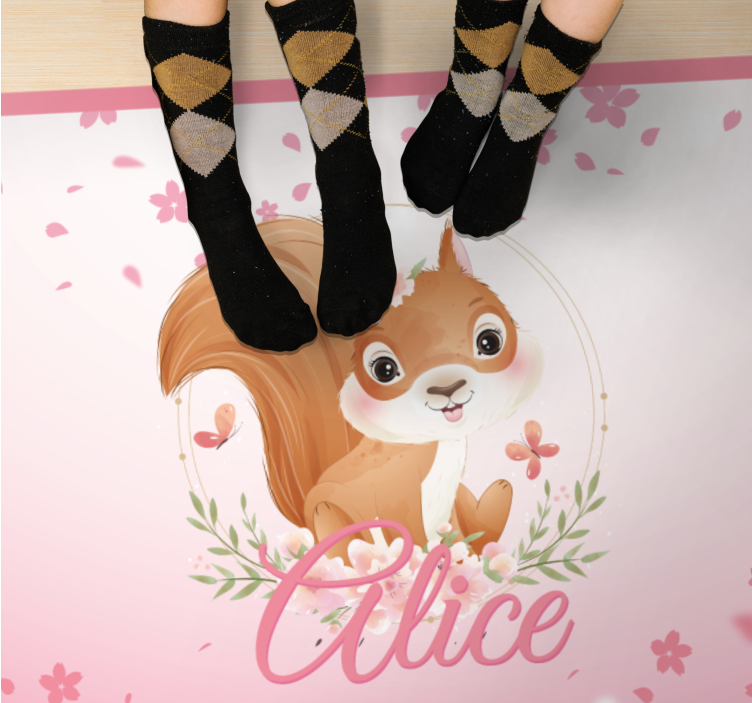 Sincap çizimi isimlerle pvc halı - TenStickers