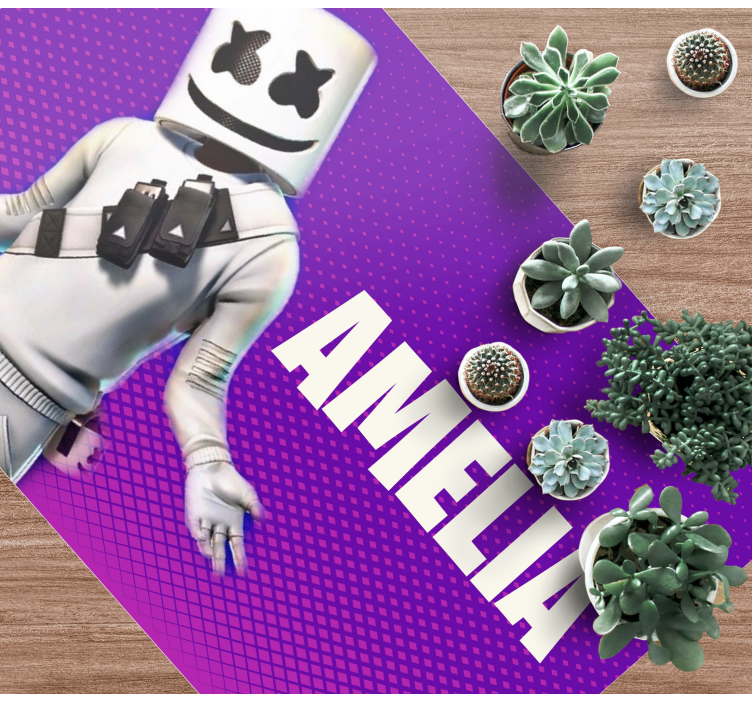 Isimli dj figürü gençler pvc halı - TenStickers