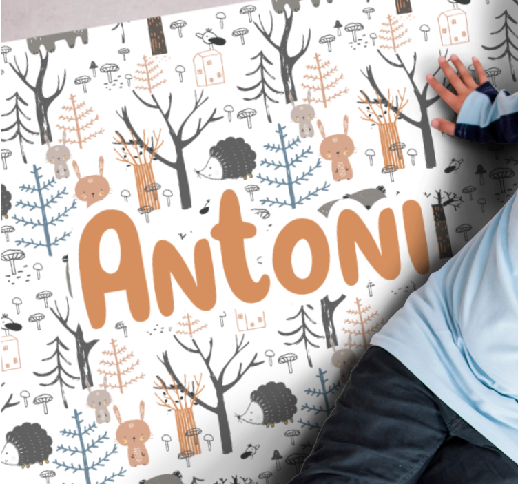 özelleştirilmiş ormanlık alan isimlerle pvc halı - TenStickers