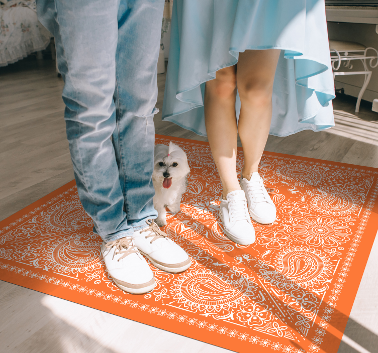 Paisley kiremit vinil oturma odası halı - TenStickers